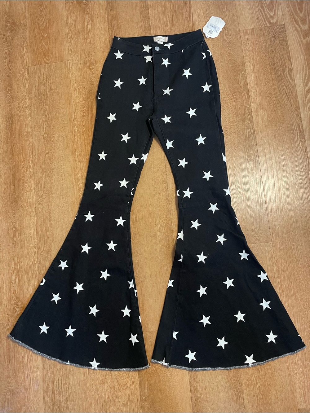 Altar'd State Black Wide-Leg Star Print Jeans